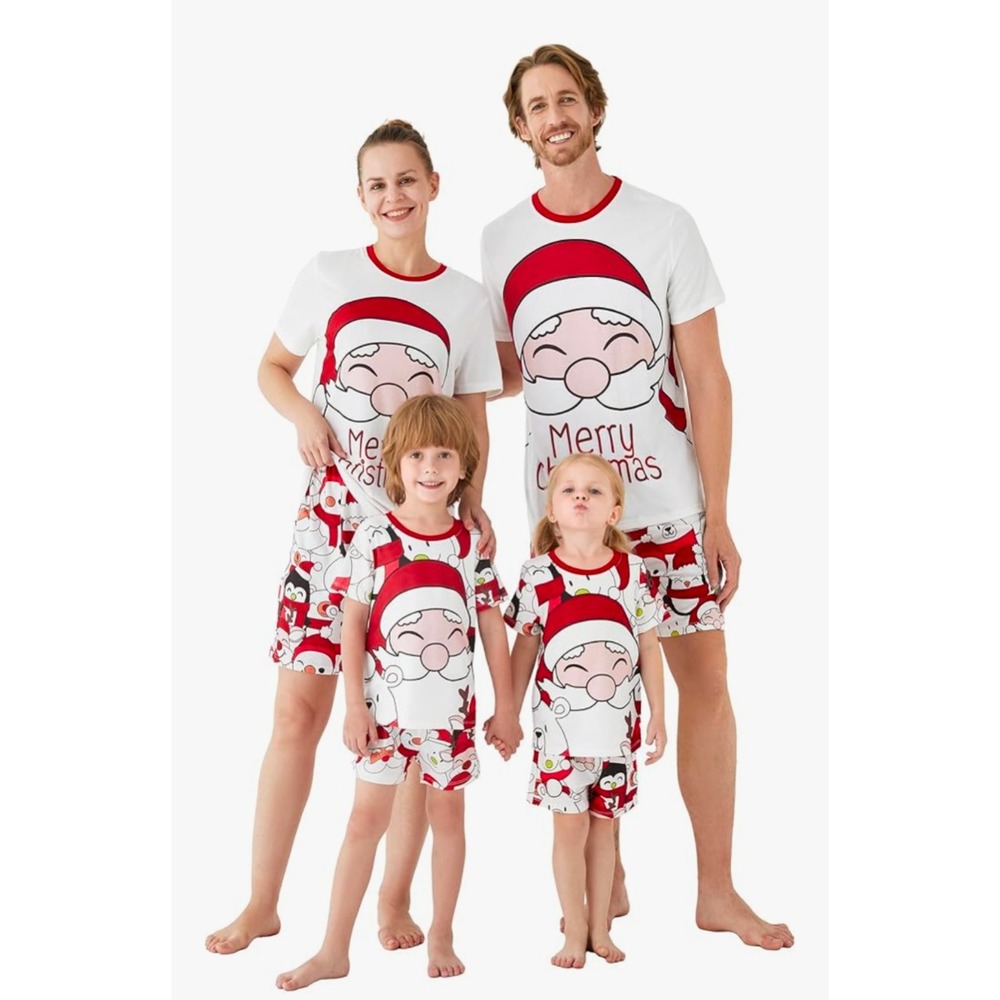 Men's M  Family‎ Matching Christmas Pajamas Short Sleeve Santa Penguin Print
